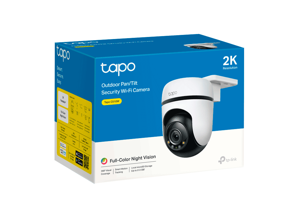 TP-LINK TAPO C510W - Cámara IP WiFi motorizada para exterior de 3 MP, lente 3.9 mm, iluminadores IR 30 m, micrófono y bocina integrados, IP65, ranura MicroSD, LED luz blanca, WiFi 2.4 GHz, y Smart Motion Tracking. - Image 2