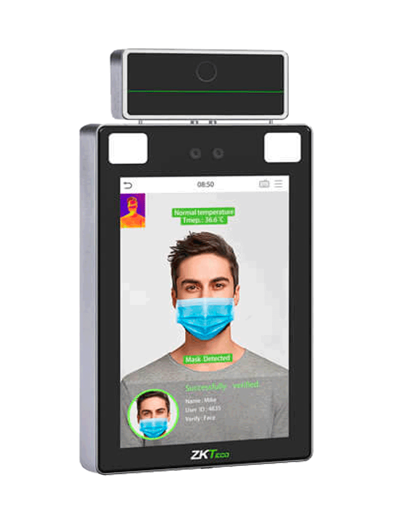 ZKTECO PROFACE X TI - Terminal de Control de Acceso y Asistencia Facial y Palma con Medición de Temperatura y Detección de Cubrebocas/ Lectura de QR / 30000 Rostros/ Serie Visible Light - Image 3