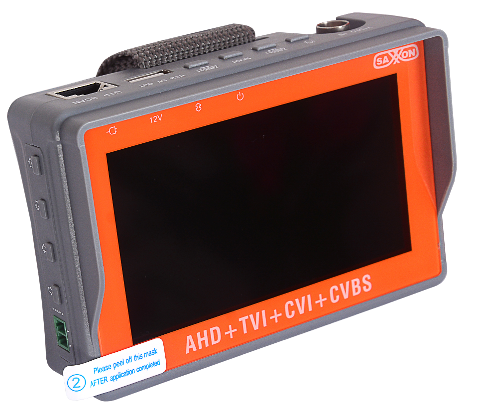 SAXXON TES07MC- Probador de Video de Pulsera con Pantalla de 4 Pulgadas/ Soporta Resolución de Hasta 4 Megapíxeles/ Soporta: HDCVI/TVI/AHD/ Salida de Energía de 12vdc para Alimentar Cámaras/ Soporta Control por Coaxial/ Lampara Led/ - Image 2