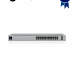 UBIQUITI USW-24-POE UniFi Switch Gen2, Capa 2 de 24 puertos (16 PoE 802.3af/at + 8 Gigabit) + 2 puertos 1G SFP, con 95W de potencia y pantalla informativa.