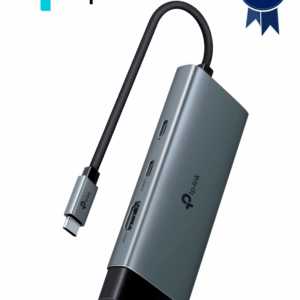 TP-LINK UH6120C - USB-C , 2 puertos USB-A , 1 puerto HDMI para transmision en 4K@60Hz , 1 puerto RJ45 Ethernet para computaduras que no tiene puerto Ethernet.