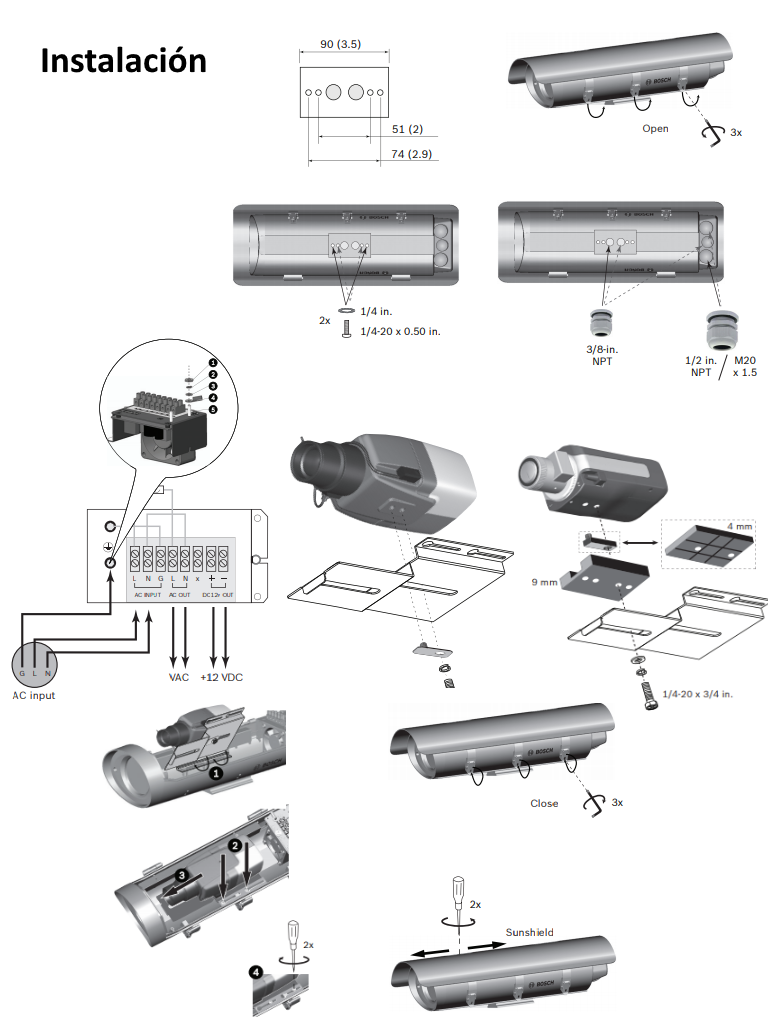BOSCH V_UHOHGS11 - Gabinete para camara profesional / IP66 / Fuente de alimentacion 24VCA / Cableado de alimentacion directa - Image 4