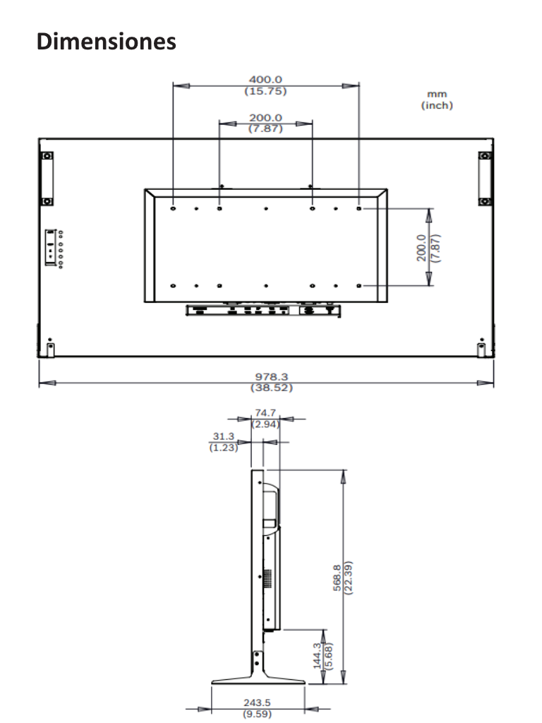 BOSCH V_UML43490- MONITOR 43 PULGADAS/hd 1080/DISPLAY PORT/ HDMI/ VGA - Image 2
