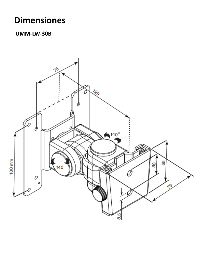 BOSCH V_UMMLW30B - Soporte para montaje en pared giratorio e I NCLINABLE / Para pantalla LCD / Hasta 12 Kg - Image 3