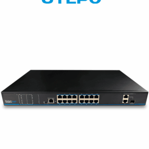 UTEPO UTP1SW1602TSPOE - Switch PoE, 16 puertos PoE Fast Ethernet, 1 puerto combo Gigabit SFP/RJ45, 1 puerto Gigabit RJ45, 802.3af/at, PoE 180W