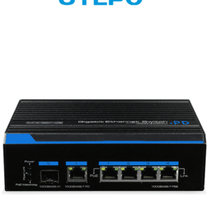 UTEPO UTP7204GEHPOE - Switch Gigabit industrial high PoE, 4 puertos, 802.3af/at, 2 puertos combo uplink Gigabit, hasta 60W por puerto, 120W totales, DIN rail