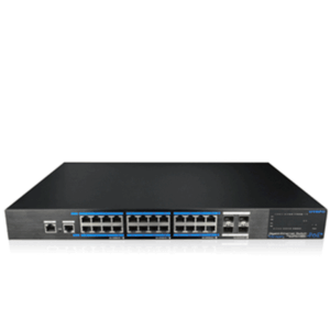 UTEPO UTP7524GEPOE4GF - Switch Gigabit PoE administrable, capa 2, 24 puertos PoE Gigabit RJ45, 4 puertos SFP Gigabit, 802.3af&at, PoE 390W, Fast Ring
