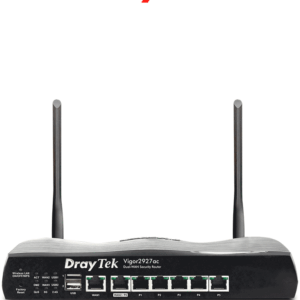DRAYTEK VIGOR2927AC- Ruteador Inalámbrico Multi WAN con 1 puerto WAN GE RJ45, 1 puerto intercambiable LAN & WAN, 5 puertos LAN GE, 50 VPN, 2 puertos USB y WiFi AC hasta 1733 Mbps