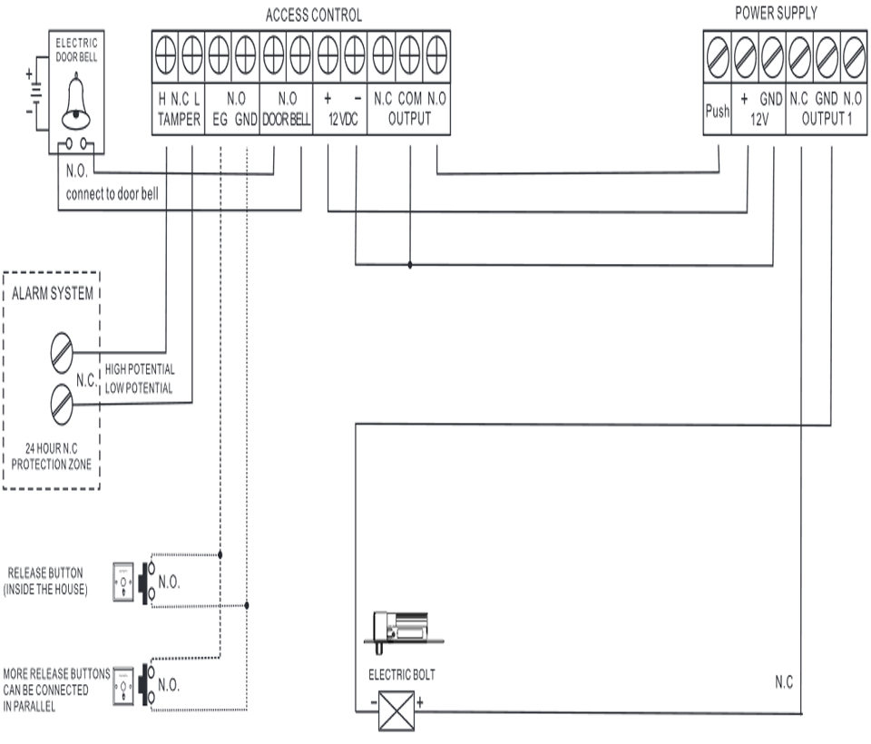 YLI YB300PACK - Paquete de cerradura de perno para control de acceso de puertas con retardo configurable de 3, 6 y 9 segundos incluye soporte de instalacion modelo YM600/ Voltaje dual 12 o 24 VDC - Image 4