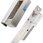 YLI YB300PACK - Paquete de cerradura de perno para control de acceso de puertas con retardo configurable de 3, 6 y 9 segundos incluye soporte de instalacion modelo YM600/ Voltaje dual 12 o 24 VDC