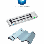 YLI YM500NLEDPACK - Paquete de Cerradura Magnética con Indicador LED y Soporte MBK500NZL Control de Acceso para Interiores 500 kg (1200 lb) de Fuerza Doble Voltaje 12V/24V DC