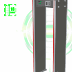 ZKTECO ZKD2180 - Arco detector de metales con 18 zonas de detección, pantalla LCD de 3.5", 256 niveles de sensibilidad, y funciones de contador para alarmas y personas