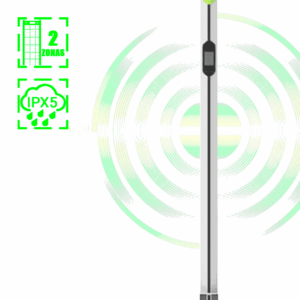 ZKTECO MDS100 - Detector de Metales Portátil tipo Poste con 2 zonas, 100 niveles de sensibilidad, IPX5 para exterior, detección de 50 personas por minuto, batería recargable hasta 28 horas de operación