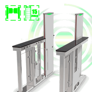 ZKTECO MST150 PRO - Barrera Peatonal Abatible tipo Swing / 2 Chasis Acero SUS304/ Detector de Metales Integrado/ 15 Zonas/ 30 personas x minuto / 8 pares de sensores infrarrojos / Anti-Tailgating / Servo Motores / Apertura configurable 1s a 5s