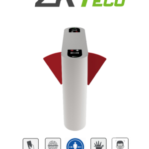 ZKTECO PROENTRANCE FB02FP - Flap Barrier de Acero Inoxidable Doble Flap/ 30 personas por minuto /RFID + FP /Viene con 2 lectores de Huella FR1500 y un panel inBio206 Pro