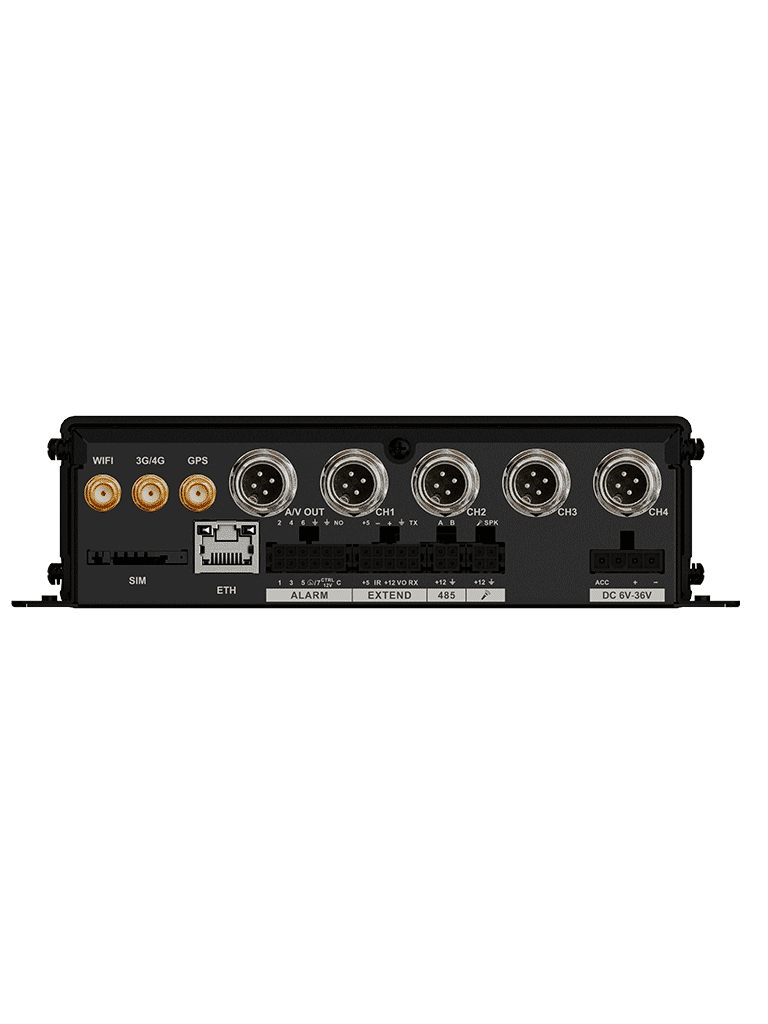 DAHUA DHI-MXVR1004-GFWI - DVR móvil de 4 canales analógicos + 1 IP, Resolución 1080p, Comunicación Ethernet, Wi-Fi y 3G/4G, Incorpora GPS, Principales analíticos: DSM y ADAS, Admite 2 tarjetas SD de hasta 256 (cada una), E&S Alarmas - Image 2