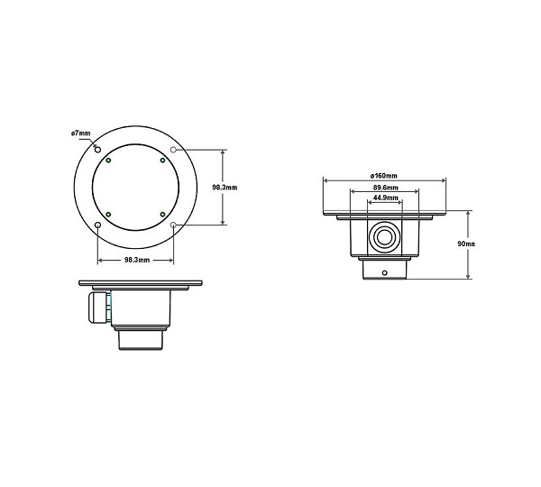VIVOTEK AM-114 - Soporte para montaje en techo compatible con AM518, AM116, AM117, AM527, AM528, AM525, AM529 y AM52A - Image 3
