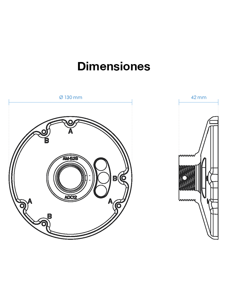 VIVOTEK AM-528_V01 - Base de montaje de exterior para camaras domo - Image 2