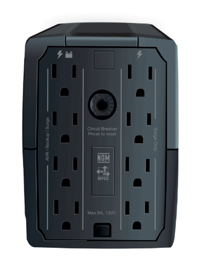 CDP R-UPR508 - UPS Interactivo de 500 VA y 250W, con 8 terminales de salida (4 con respaldo), auto reseteo, incluye batería de 12V 4.5AH, y es libre de mantenimiento. - Image 4