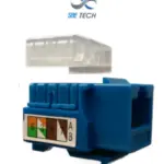 SBE TECH JACKC6BL- Módulo jack keystone RJ45, 8 hilos, CAT 6, compatible con calibres AWG 22-26, color azul