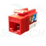 SBE TECH SBE-JACKC6-RD - Modulo jack keystone RJ45 / 8 Hilos / CAT 6 / Compatible con calibres AWG 22-26 / Color Rojo