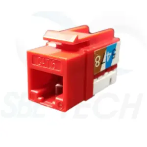 SBE TECH SBE-JACKC6-RD - Modulo jack keystone RJ45 / 8 Hilos / CAT 6 / Compatible con calibres AWG 22-26 / Color Rojo
