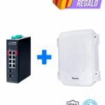 VIVOTEK AWIHB1040EXT - Kit Switch PoE AW-IHB-1040 y Gabinete AT-CAB-001, 8 ptos Administrable, 2 ptos PoE GbE 90W, 6 ptos GbE 30W, 2 ptos GbE SFP, 300W Totales, PoE Extendido 250 mts,VLAN, Alimentacion 48-56VDC (fuente no incluida), IP66, IK10