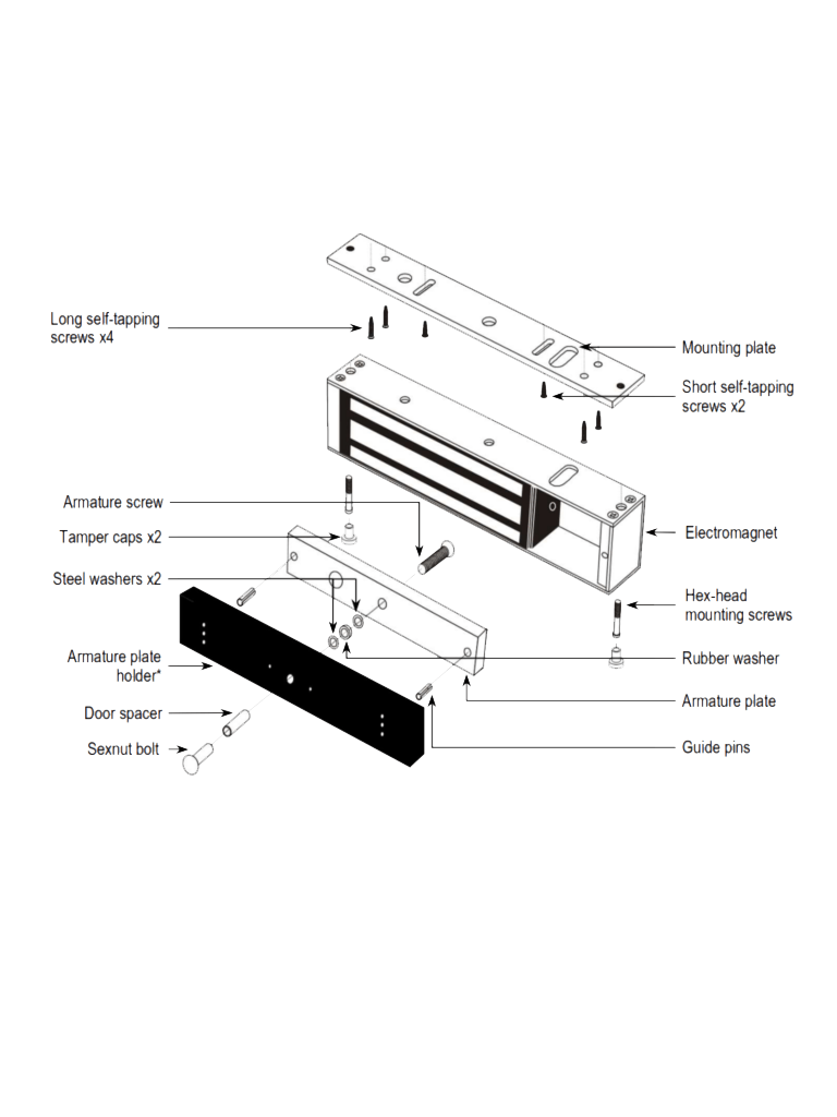 E941SB600PQ - Cerradura Electromagnética de 600 lb / Sensor de adherencia / LED de estado / Voltaje Dual 12/24 VDC / Homologada UL - Image 3