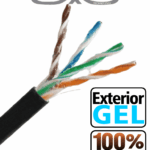 SAXXON OUTPCAT5EGCOPEXT - Bobina de Cable UTP Cat5e 100% Cobre con Gel/ 305 Metros/ Uso Exterior/ Color Negro/ Ideal para Cableado de Redes y Video/