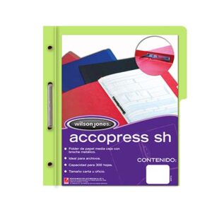 Wilson Jones Carpeta Acco Press MC P4558-P4557 Tamaño Carta color Verde Claro con 10 piezas