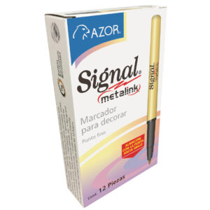 Marcador AZOR SIGNAL 30009 METALINK Dorado. Punto fino. Paquete con 12 piezas.