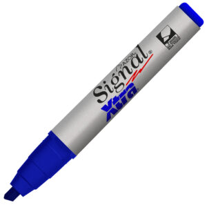 Marcador AZOR SIGNAL 40003 XTRA Color Azul Punta Cincel 6mm 300 Mts NO TOXICO C/12 Piezas
