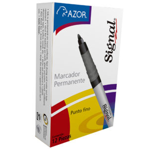 Marcador Permanente AZOR SIGNAL 30005 Amarillo. Punto Fino. Paquete con 12 piezas.