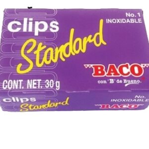 Clip BACO Estándar #1 12302. Paquete de 10 Cajas. Clip Metálico Galvanizado.