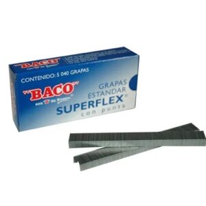 Grapa BACO G-5000 Superflex 11039. Caja con 5 - 040 Grapas Grapa Estandar Superflex con Punta.