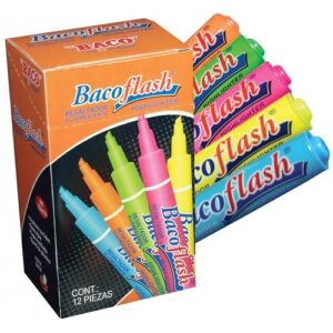 Resaltador BACO BACOFLASH 99341 Amarillo. Plegadiza con 12 Piezas