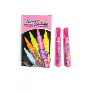 Resaltador BACO BACOFLASH 99365 Rosa. Plegadiza con 12 Piezas