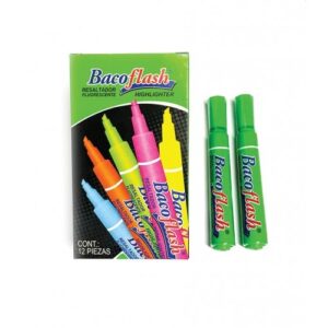 Resaltador BACO BACOFLASH 99358 Verde. Plegadiza con 12 Piezas