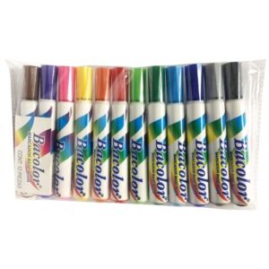 Marcador Base Agua BACO BACOLOR 50328. Surtido con 12 Piezas Colores Variados NO TOXICO