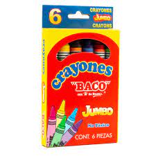 Crayón BACO Redondo Jumbo caja con 6 piezas CY004/65476