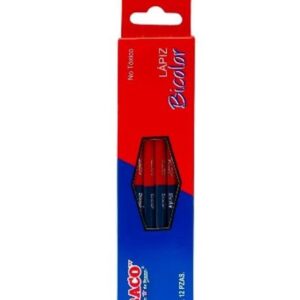 Lápiz Bicolor BACO 55408 Azul - Rojo Caja con 12 Piezas