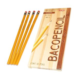 Lápiz de Grafito BACO BACOPENCIL 53312. Dureza 2HB. Plegadiza con 10 Piezas