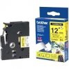 Etiqueta amarilla continua laminada flexible BROTHER TZEFX631 - de 12 mm de ancho x 8 mts de largo. Impresión en negro.