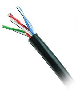 WAM CAT5e-OUTDOOR-NEGRO Bobina UTP CAT5e para exterior sin GEL - 4 pares, 24 AWG, bobina de 305 mts, 100 cobre, color negro