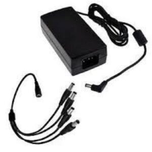 SAXXON PSU1204EPAQ2 - Paquete de Fuente de Poder Regulada de 12 Vcc 4.1 Amperes + Divisor para 4 Camaras/ Color Negro
