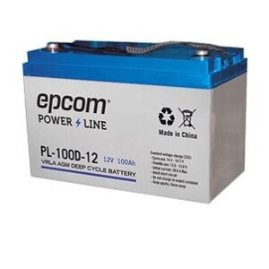 Acumulador EPCOM PL-100-D12 - Sealed Lead Acid (VRLA), 100000 mAh, Dispositivo de seguridad, 12 V, Azul, Blanco