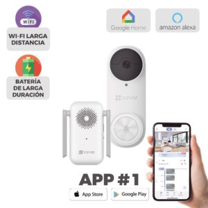 Timbre con Cámara Wi-Fi de Batería Recargable (DB2KIT) EZVIZ