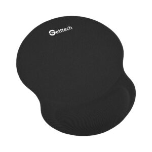 GETTTECH mousepad - alfombrilla para mouse color negro, con almohadilla para muñeca de gel, mod. GGD-STD-01-BK