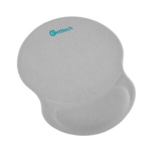 GETTTECH mousepad de gel suave color gris - se adapta a la curva de la muñeca y mano, recubrimiento tela suave, base de poliuretano, GGD-STD-01-GY