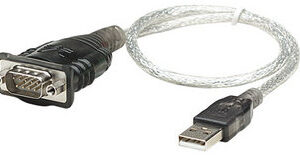 Convertidor de USB a Serial MANHATTAN 205153 - 0, 45 m, Transparente, RS-232, USB 2.0 A, Macho/Macho